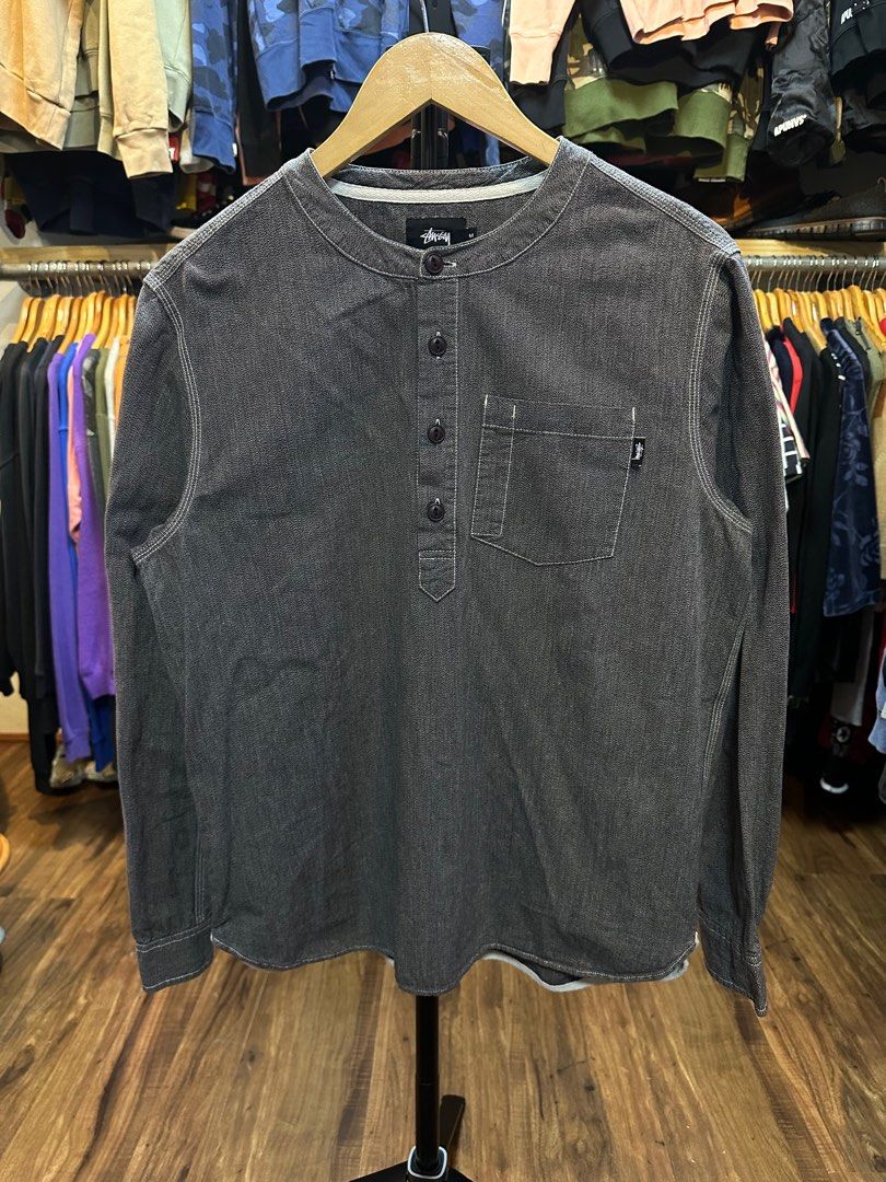Stussy Long sleeve mandarin collar (Category: Tshirts & Polo Shirts ) located in Pasig City. Submitted by worn2wice (Listing ID 1404639022, Image 1). Description: Size medium Width 22 Length 27.5 Excellent condition.