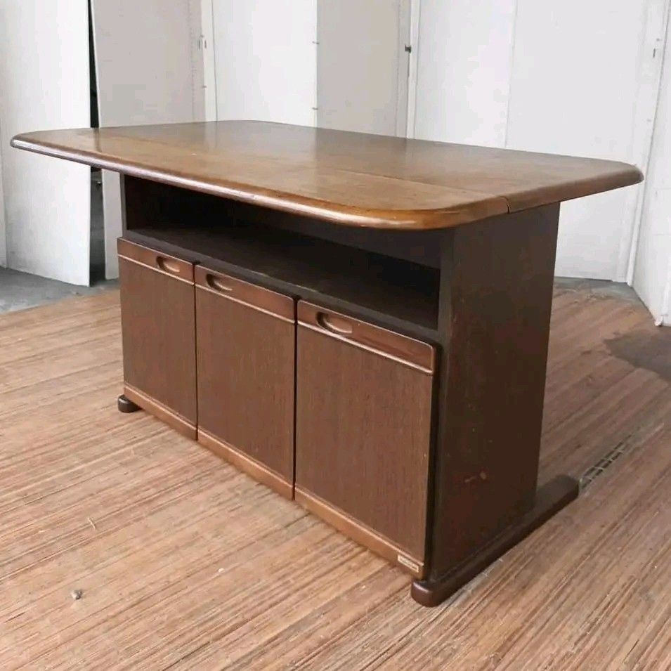 Wooden Table with Storage (Category: Tables & Sets) located in Manila. Submitted by eloizavill76462 (Listing ID 1404711765, Image 3). Description: Tocom Kitchen Island / Extendable Table with Storage L43 x W18-25.5 x H25.5 In good condition .