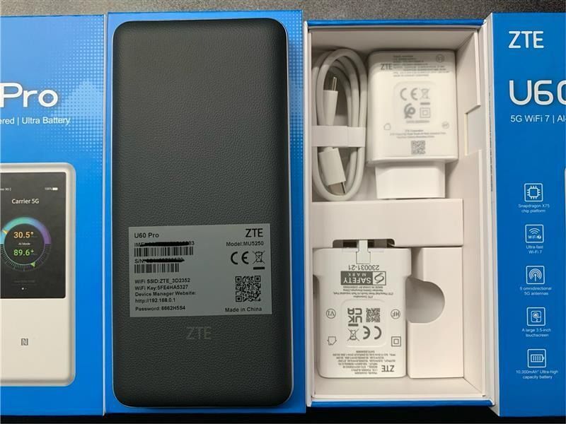 ZTE MU5250 U60 Pro 5G 4G+ Lock Band Wi-Fi 7 3.5-inch touchscreen (CAN'T ...
