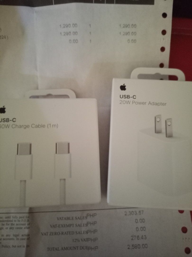 Apple Type C Cable & Charger (Category: Chargers & Cables) located in Rizal. Submitted by johnmontenegro (Listing ID 1404910358, Image 3). Description: Selling Original Apple Type C Charger and Cable. Brought at p2426 Selling only for 2000 Selling separately at 1200 each Original Apple product rfs Extra Charger and Cable .