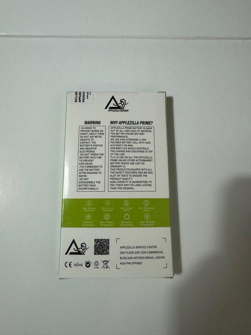 Applezilla Prime V3 iPhone 15 Pro Max Battery (Category: Batteries & Power Banks) located in Taguig. Submitted by andryu (Listing ID 1404871969, Image 3). Description: Brand new condition. Kakabili lang po from orange app (Sh*pee). Mali pong variant naorder ko. Orange app price: 2,300.