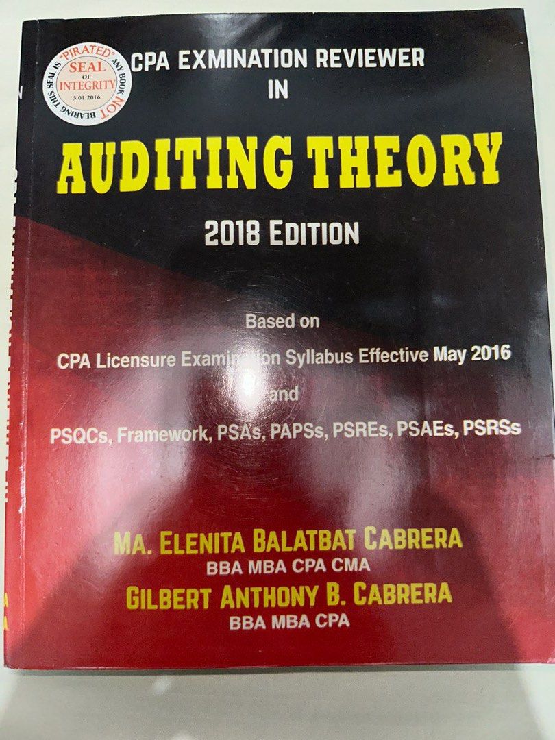Auditing Theory 2018 by Cabrera (Category: Textbooks) located in Bulacan. Submitted by akira18 (Listing ID 1404895409, Image 1). Description: MOD: Flash Express MOP: Gcash Location: Santa Maria, Bulacan PM for inquiries. Thank you ♥️ .