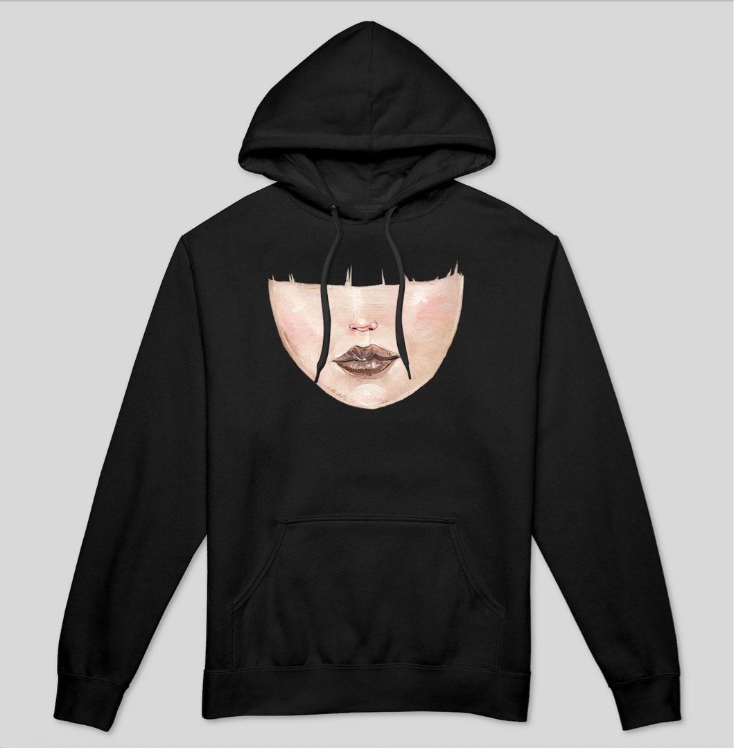 Bangs by David Choe Hoodie for Upper Playground (Category: Hoodies) located in Pasig City. Submitted by halffullbutneverfull (Listing ID 1404826439, Image 1). Description: Exclusive BANGS HOODIE by renowned artist David Choe for Upper Playground brand Color: Black Premium heavy weight cotton blend Ribbed cuffs and waistband Spacious kangaroo pocket Drawstrings hood Size: L Oversized fit Unisex.