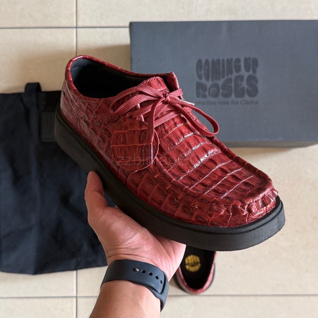 Clarks x Martine Rose Torview M Burgundy Leather, Men's Fashion ...