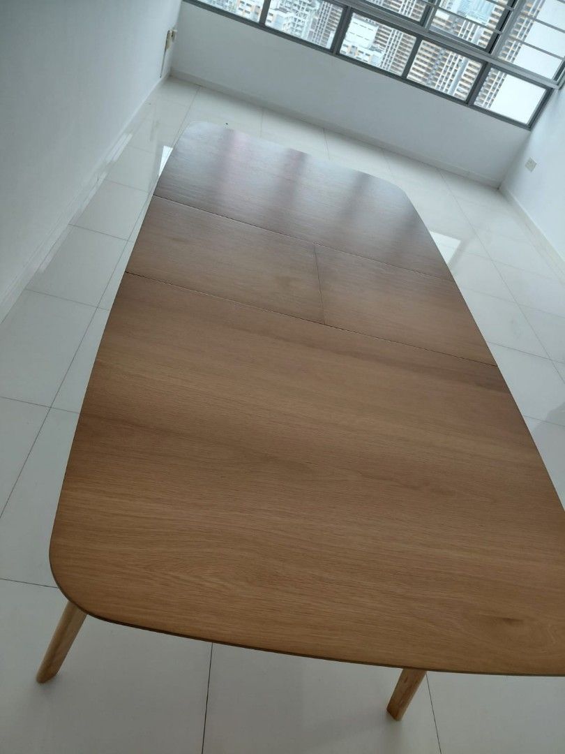 Dining Table (Extendable) (Category: Tables & Sets) located in Singapore. Submitted by green.hornet (Listing ID 1404871694, Image 3). Description: Self collection at lim chu kang. Optional delivery service $50. Optional installation $30. width is 90cm, length is 148cm dining table, can extend to 188cm. 148cm x 90cm 188cm x 90cm (after extend) text 8010 8810 for faster reply.