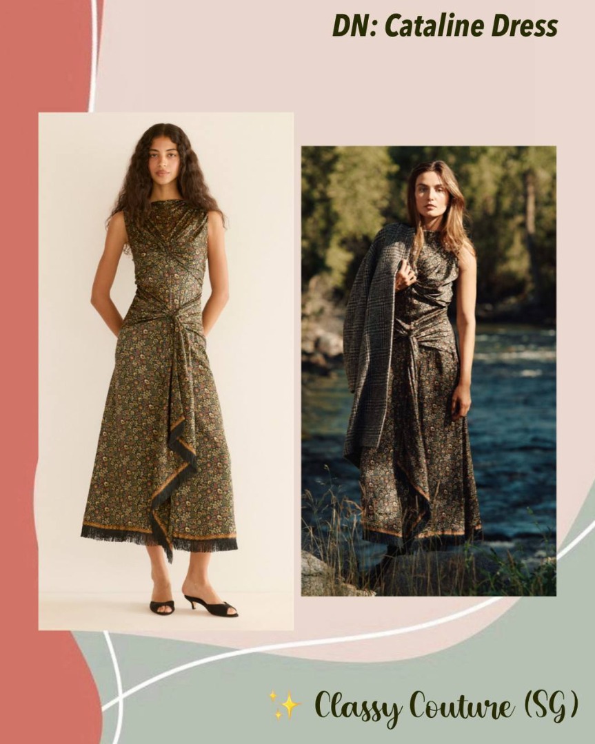 Doen Cataline Silk Midi Dress, Women's Fashion, Dresses & Sets, Dresses ...