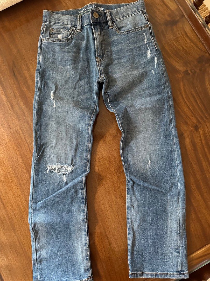 Gap Kids 1969 Regular Straight Jeans (Category: Babies & Kids Fashion) located in Bacoor. Submitted by thingsforthrifts (Listing ID 1404779102, Image 1). Description: - Gap Kids 1969 regular straight jeans - Size 8 - Regular straight fit - Distressed with rips and fading - Classic five-pocket design - Button and zipper closure - Made from denim WNo return No refund No exchange. Pls see photo for reference. Courier J&T paid by the buyer. #Minecraf