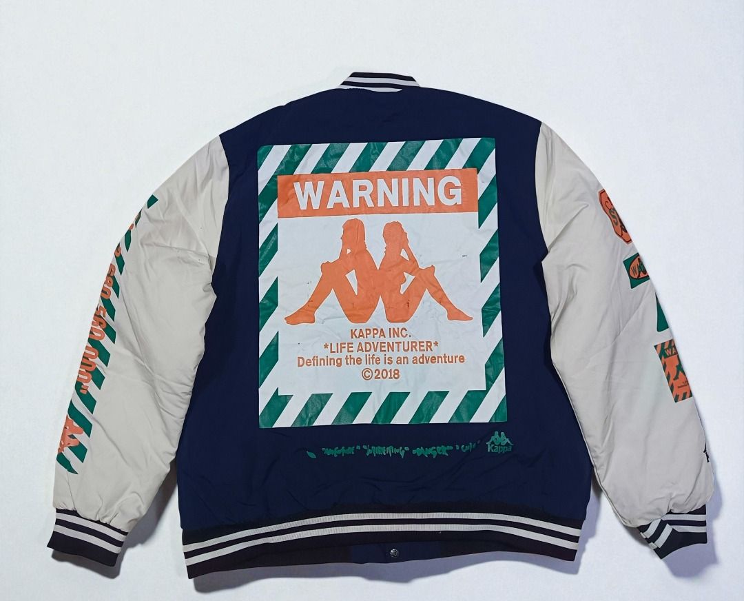 Kappa “WARNING / Life Adventurer” Varsity Jacket, Men's Fashion, Coats ...