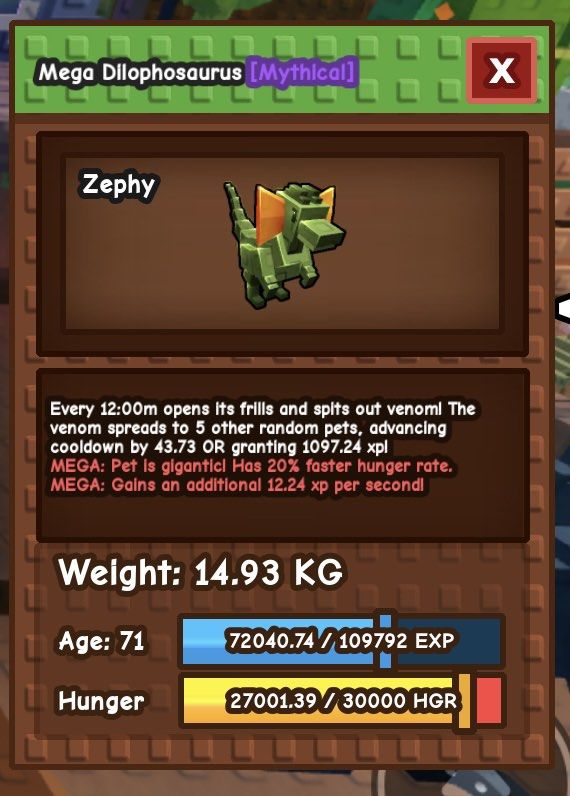 Mega Dilophosaurus - Grow a Garden (Category: In-Game Products) located in Pasay City. Submitted by zaynmalikkkk7 (Listing ID 1404852124, Image 1). Description: Strictly payment first via Gcash or Maya..