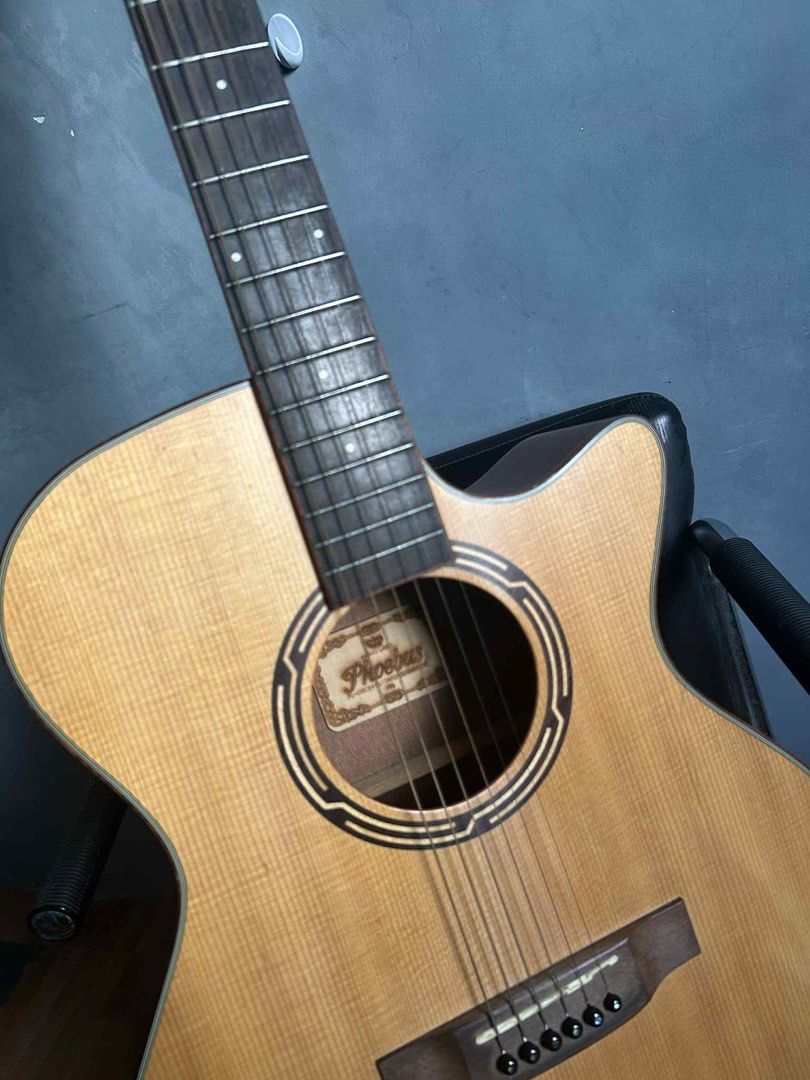 Phoebus Acoustic Guitar with Fishman Pickup (Category: Musical Instruments) located in Manila. Submitted by fadingsarchive (Listing ID 1404892535, Image 3). Description: Phoebus PG40sce v1 freebies +Phoebus Gig bag +Joyo Capo Good condition 7k + SF DM if interested.