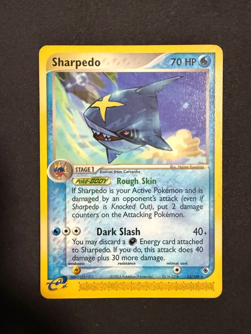 Pokemon Vintage EX Ruby & Sapphire Non-holo Rare Sharpedo 22/109 LP-MP ...