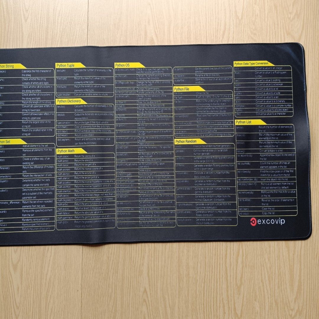 Python Programing Mouse Pad Large Shortcuts Cheat Sheet Keyboard Mousepad Stitched Edge Non-Slip Base Desk Mat for Engineer (Category: Mouse & Mousepads) located in Manila. Submitted by bautistatr77856 (Listing ID 1404842141, Image 3). Description: Pa'MINE 🤩🤩 Python Programing Mouse Pad Large Shortcuts Cheat Sheet Keyboard Mousepad Stitched Edge Non-Slip Base Desk Mat for Engineer ✅✅✅ ONHAND ✅✅✅ Pa-PM sa mga gustong mag avail✨🙏 YES TO: ✅ S. ch