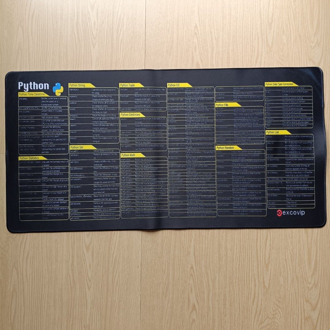 Python Programing Mouse Pad Large Shortcuts Cheat Sheet Keyboard Mousepad Stitched Edge Non-Slip Base Desk Mat for Engineer (Category: Mouse & Mousepads) located in Manila. Submitted by bautistatr77856 (Listing ID 1404842141, Image 1). Description: Pa'MINE 🤩🤩 Python Programing Mouse Pad Large Shortcuts Cheat Sheet Keyboard Mousepad Stitched Edge Non-Slip Base Desk Mat for Engineer ✅✅✅ ONHAND ✅✅✅ Pa-PM sa mga gustong mag avail✨🙏 YES TO: ✅ S. ch