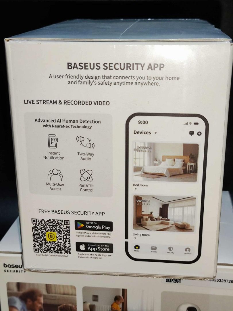 [SEALED] Baseus Security P1 Lite Indoor WiFi Camera (Category: Security Systems & CCTV Cameras) located in Imus. Submitted by dracox_21 (Listing ID 1404793618, Image 2). Description: Sealed & Brand New. The Baseus Security P1 Lite features a 3 MP (2304 × 1296) “2K” resolution sensor for clear indoor video. It supports 8× digital zoom, 360° horizontal pan & 90° vertical tilt, AI human-detection motion tracking, built-in two-way audio, and night vi