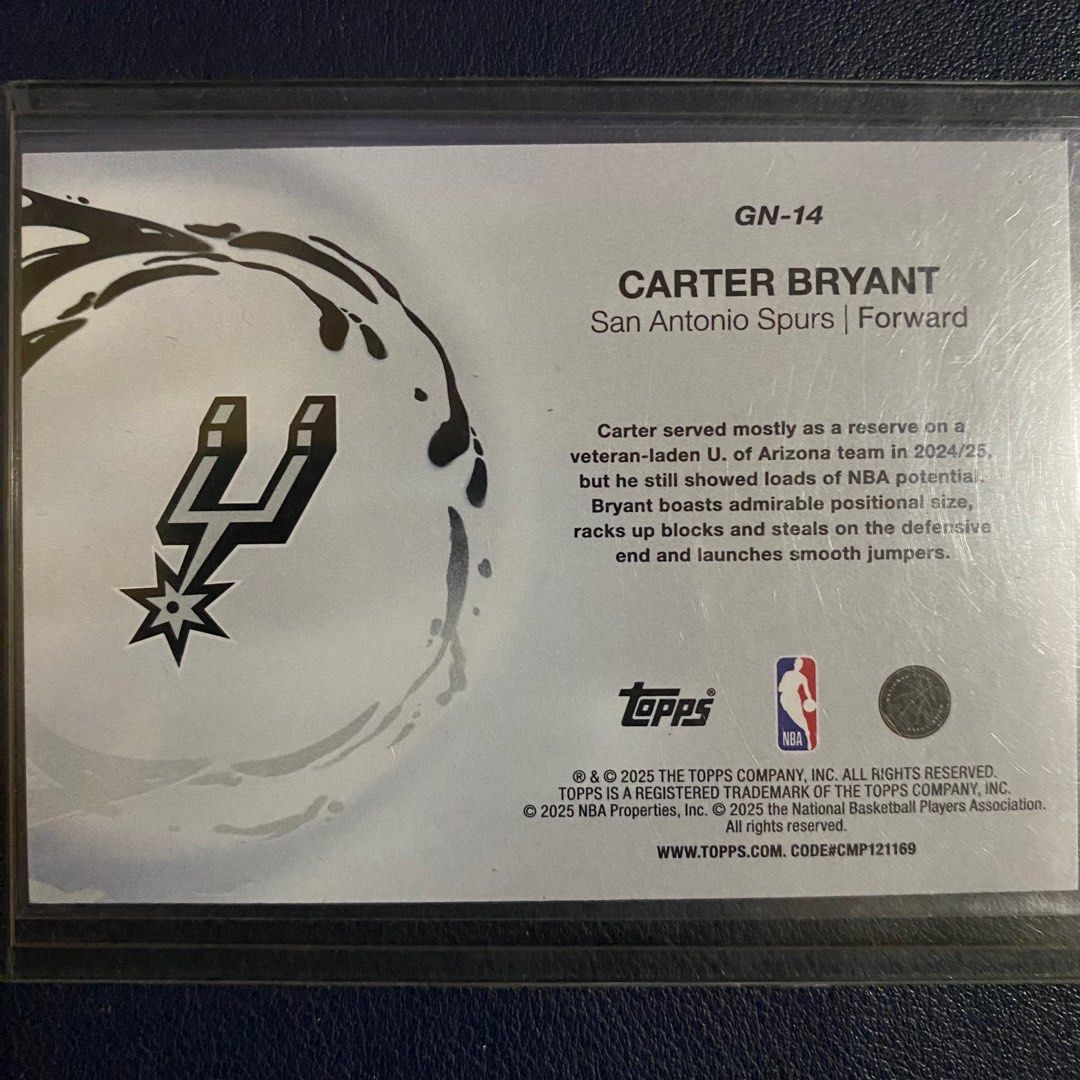 Topps Generation Now Carter Bryant San Antonio Spurs (Category: Raw Singles) located in Manila. Submitted by trplx (Listing ID 1404914183, Image 2). Description: ‼️FOR SALE‼️ 📍SAN MATEO RIZAL MOD: VIA LALAMOVE & JNT MOP: GCASH ONLY PS: PRICES ON EACH CAPTION/SLIGHTLY NEGOTIABLE 📩 DM FOR MORE INFO.