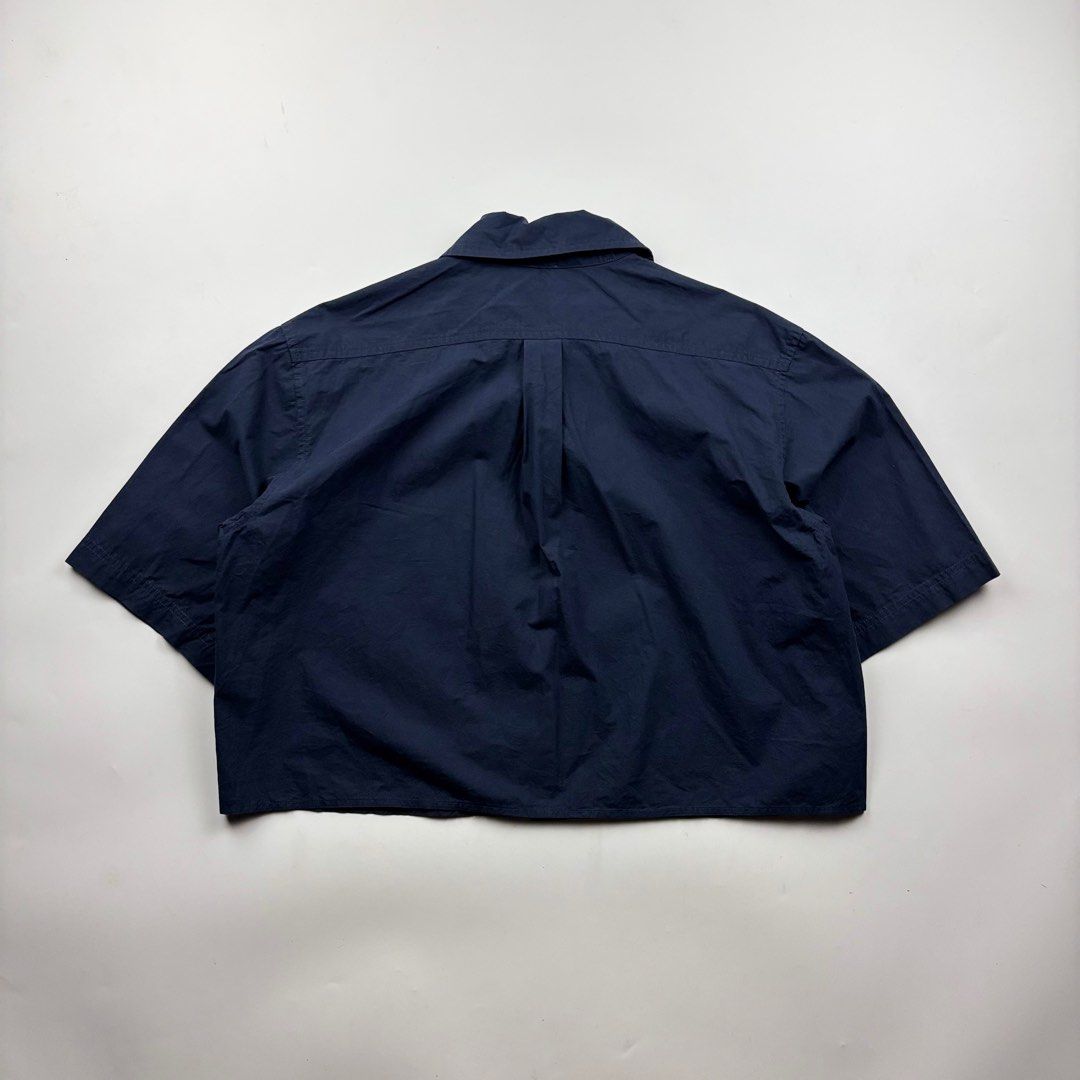 Toteme Cropped Poplin Shirt (Category: Shirts) located in Makati City. Submitted by ragrepository (Listing ID 1404806690, Image 3). Description: Toteme Cropped Poplin Shirt Tagged as XS Length-19.5” Pit to pit- 22” Shoulder-18” Sleeves-11” Condition-9/10 Flaw-None .