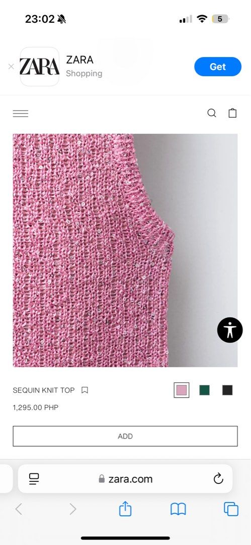 Zara Pink Sequin Knit Top (Category: Sleeveless) located in Quezon City. Submitted by kaeshops (Listing ID 1404931197, Image 2). Description: ZARA Sleeveless knit top with a round neck Originally bought at 1295 (Zara, Trinoma) Rfs: impulsive buy omg hahaha Worn once lang (can give when worn pics) Pink sequin knit top - Round neck - Sleeveless - Textured design - Vibrant pink color - Perfect for a stylish look # zara h&m forever 21 stradivarius co
