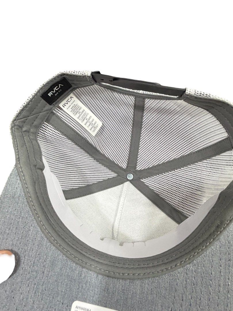 Authentic RVCA Trucker Cap (Category: Caps & Hats) located in Manila. Submitted by useyourcommonsense (Listing ID 1405077131, Image 3). Description: - RVCA trucker cap - Gray with white mesh back - RVCA logo on front - Flat brim - Adjustable snapback closure - Original price: $29.99.