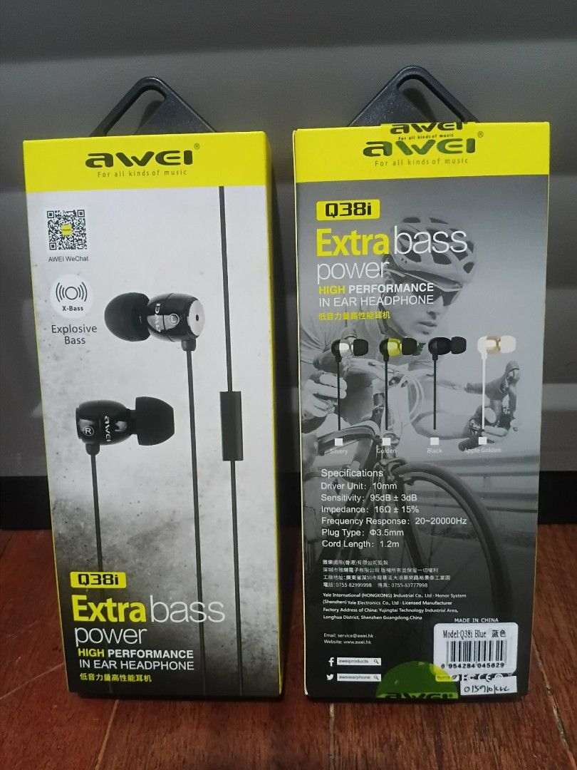 AWEI 3.5 IN EAR HIGH PERFORMANCE EARPHONE WITH EXTRA BASS (Category: Earphones) located in Manila. Submitted by cutieava (Listing ID 1405048422, Image 2). Description: .