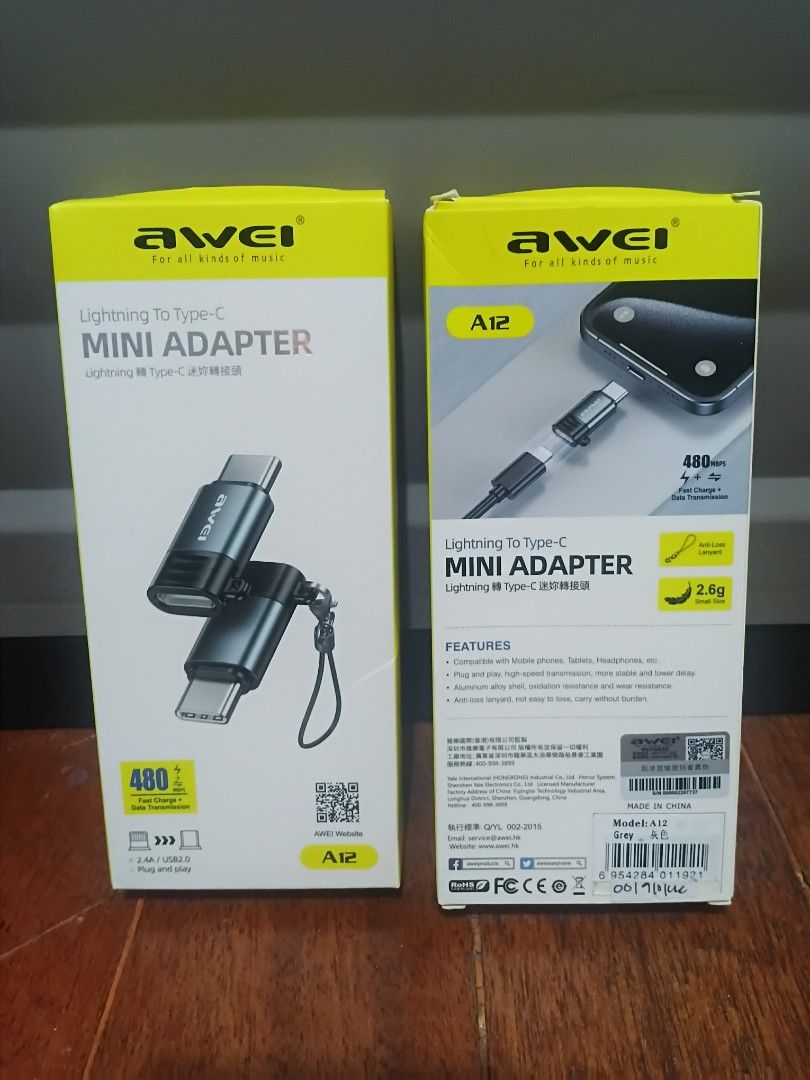 AWEI MINI ADAPTER LIGHTNING TO TYPE C (Category: Chargers & Cables) located in Manila. Submitted by cutieava (Listing ID 1405045803, Image 3). Description: .
