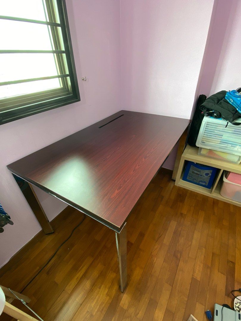 Cellini - Computer Table / study table (Category: Tables & Sets) located in Singapore. Submitted by gift_of_the_sun (Listing ID 1405110141, Image 2). Description: Premium table with nice wood In good condition Brand Cellini Moving out sales.