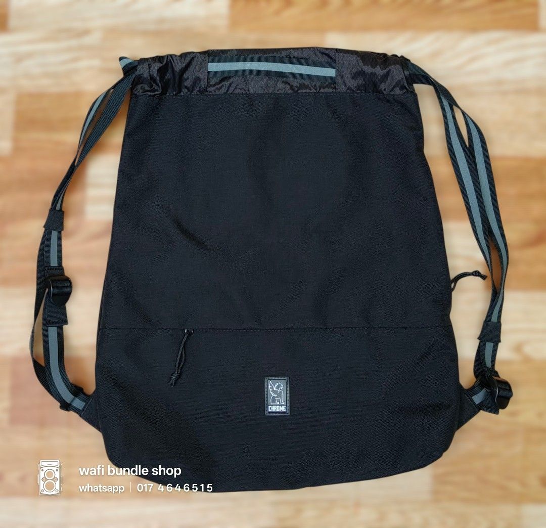 Chrome Drawstring Backpack (Category: Backpacks) located in Sungai Petani. Submitted by wafi.bundle.shop (Listing ID 1404984774, Image 3). Description: 📌 𝐣𝐢𝐤𝐚 𝐭𝐢𝐚𝐝𝐚 𝐫𝐞𝐬𝐩𝐨𝐧 𝐝𝐢 𝐢𝐧𝐛𝐨𝐱,𝐛𝐨𝐥𝐞𝐡 𝐭𝐞𝐫𝐮𝐬 𝐰𝐚𝐬𝐚𝐩 ya. 𝐧𝐨 𝐟𝐨𝐧 𝐝𝐢 𝐛𝐢𝐨 ( 𝐚𝐛𝐨𝐮𝐭 ) ꜱᴇʙᴇʟᴜᴍ ᴛᴜ ʙᴀᴄᴀ ᴅᴜʟᴜ , ᴄʟɪᴄᴋ 👇 💼: chrome drawstring bag Bundle✓used✓💯Original 👉colour: hitam ☑️Material: nylon ✅ ruangan lihat gambar ☑️Size: L besar boleh isi banyak