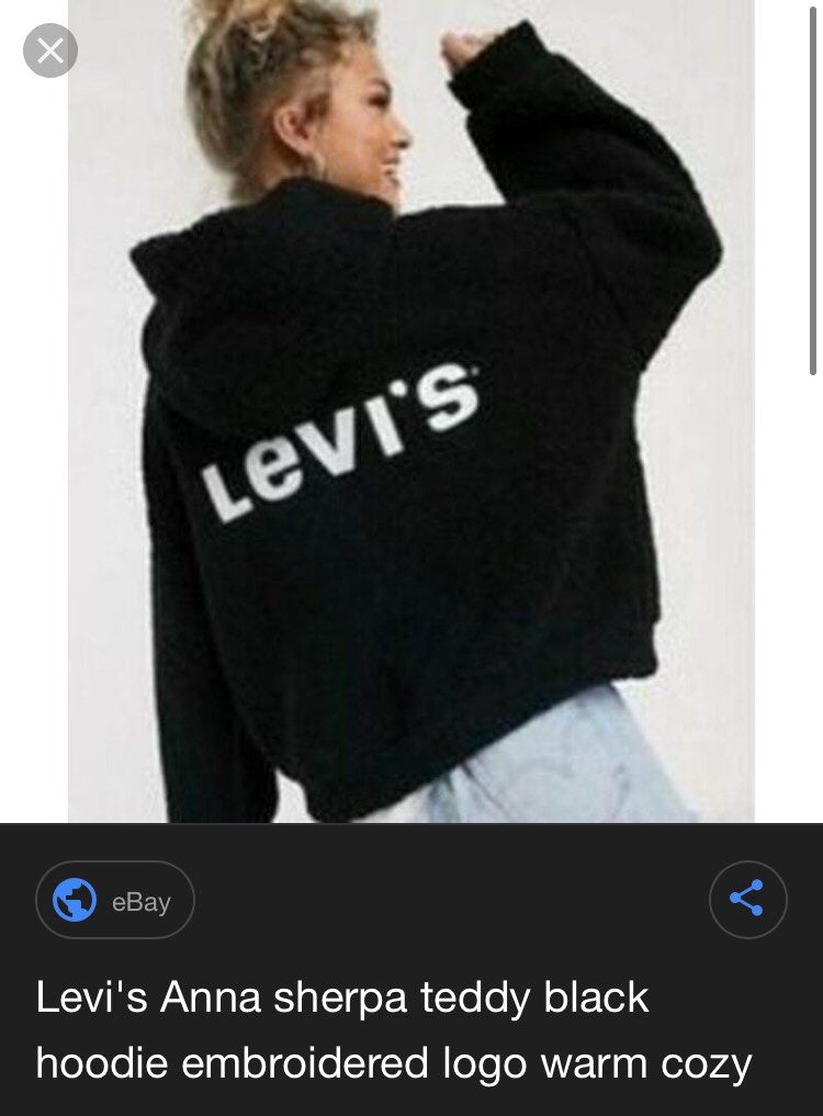 Levis Anna Faux sherpa pullover boxy style (Category: Coats, Jackets and Outerwear) located in Manila. Submitted by findph09 (Listing ID 1405063343, Image 1). Description: Levis Anna Faux sherpa pullover boxy style Size on tag small Width 22 length 21 No issue Like new condition Price: 950+sf Lalamove & Jntexpress courier 🚚 .