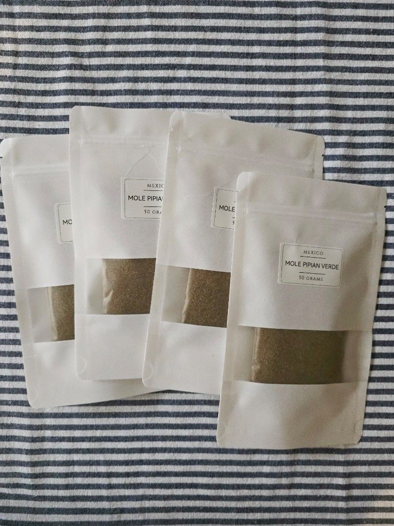 Mole Verde Pipian Mexico Spices (Category: Spice & Seasoning) located in Pasig City. Submitted by onevanillasoup (Listing ID 1391417467, Image 2). Description: Mole Verde Pipian Net weight: 50 grams Freshly purchased from Mexico City (not online) Pay through GCash, Maya, or bank transfer. Same-day delivery via Grab, Lalamove, or your preferred platform. Regular courier via LBC or GogoXpress..
