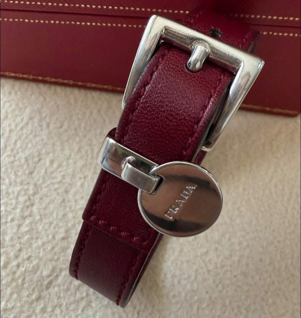 Prada Bracelet (Category: Luxury Accessories) located in Quezon City. Submitted by liezl.marie (Listing ID 1405013092, Image 2). Description: 💯 authentic Prada bracelet is made of leather and features silver-tone metal hardware for the buckle and charm. 4500 Open for layaway. Disclaimer: We are not affiliated, associated, authorized, endorsed by or in any way officially connected with any other company or luxury brand. All copyrights are reserve