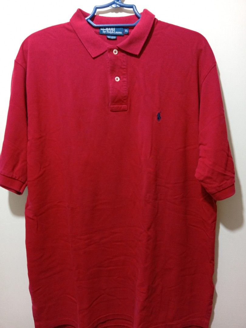 Red Ralph Lauren Polo Shirt (Category: Tshirts & Polo Shirts ) located in Mandaluyong City. Submitted by dlr12 (Listing ID 1405085979, Image 1). Description: shoulder - 20 inches width - 23.5 inches length - 31 inches ✅ Item Condition: All items are either brand new or preloved, as specified. 👚 Clothes and shoes are personally owned (not ukay). They have been washed or cleaned before, but may smell like cabinet due to storage. 🏠 Some home items