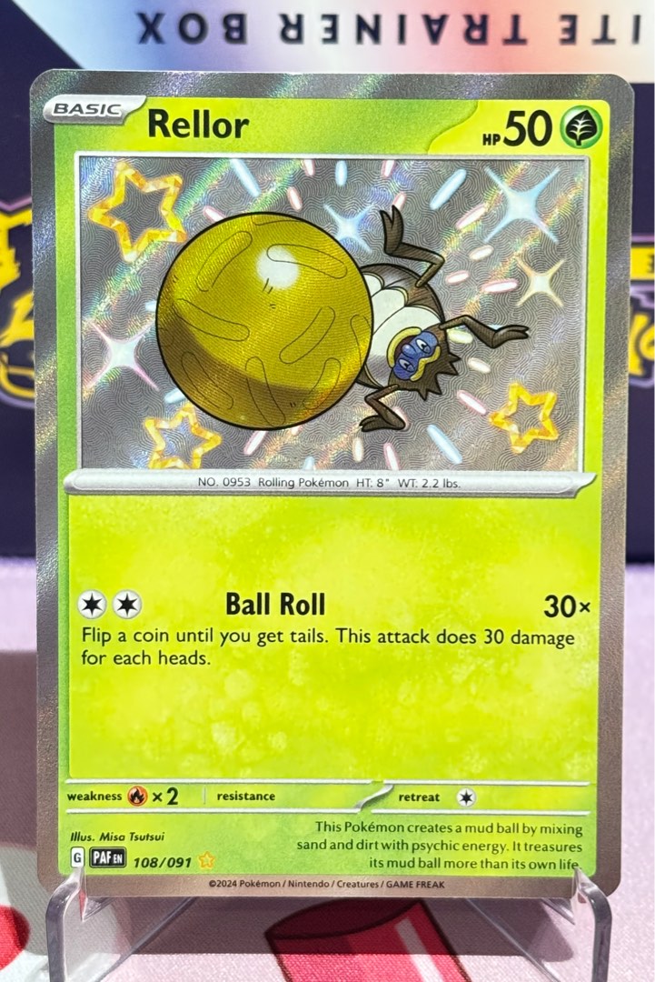 Shiny Rellor Chain Shiny Rellor #108 | Paldean Fates, Hobbies & Toys, Toys & Games on ...