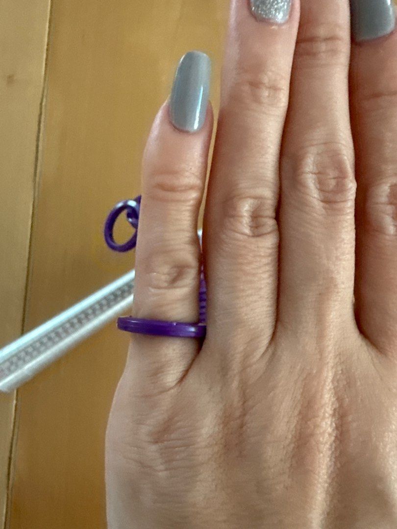 Ring Sizer Set - Adjustable Ring Sizing Tool (Category: Rings) located in Singapore. Submitted by khpf00 (Listing ID 1404978785, Image 3). Description: - Includes ring sizer stick and purple ring sizer gauges. - Accurately measure ring sizes. - Ring sizer stick with clear markings. - Gauges in various sizes. - Ideal for jewelry making or personal use..