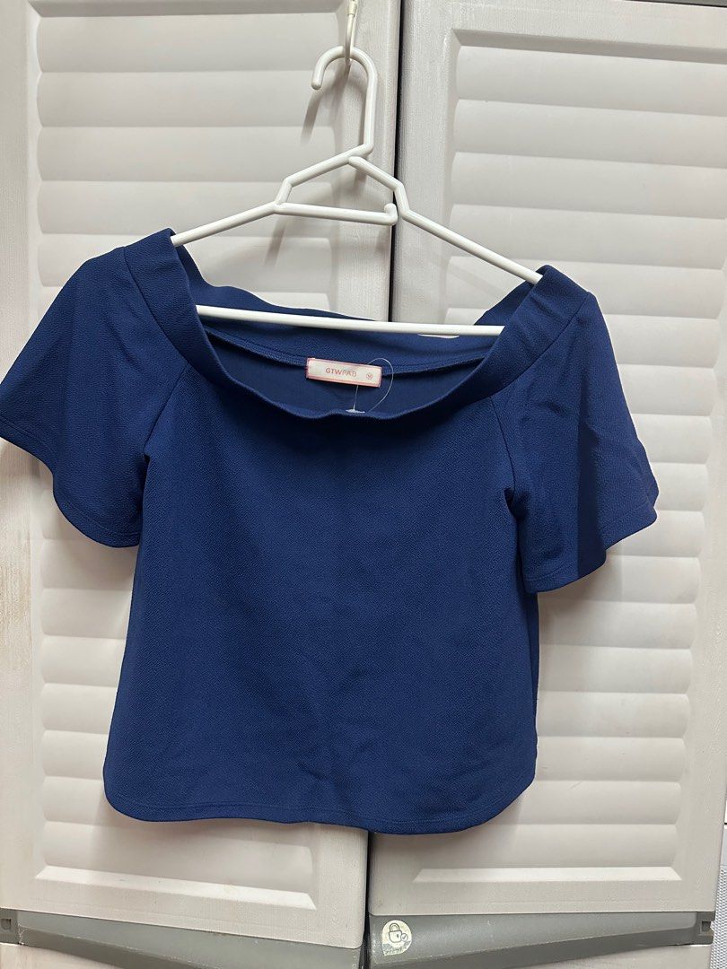 SUPER SALE❗️Blue Coordinates (Category: Sets or Coordinates) located in Cainta. Submitted by fashionmadness77 (Listing ID 1404974211, Image 2). Description: Top - M, with dirt/stain at the back Shorts - S ❌ No return ❌ No exchange .