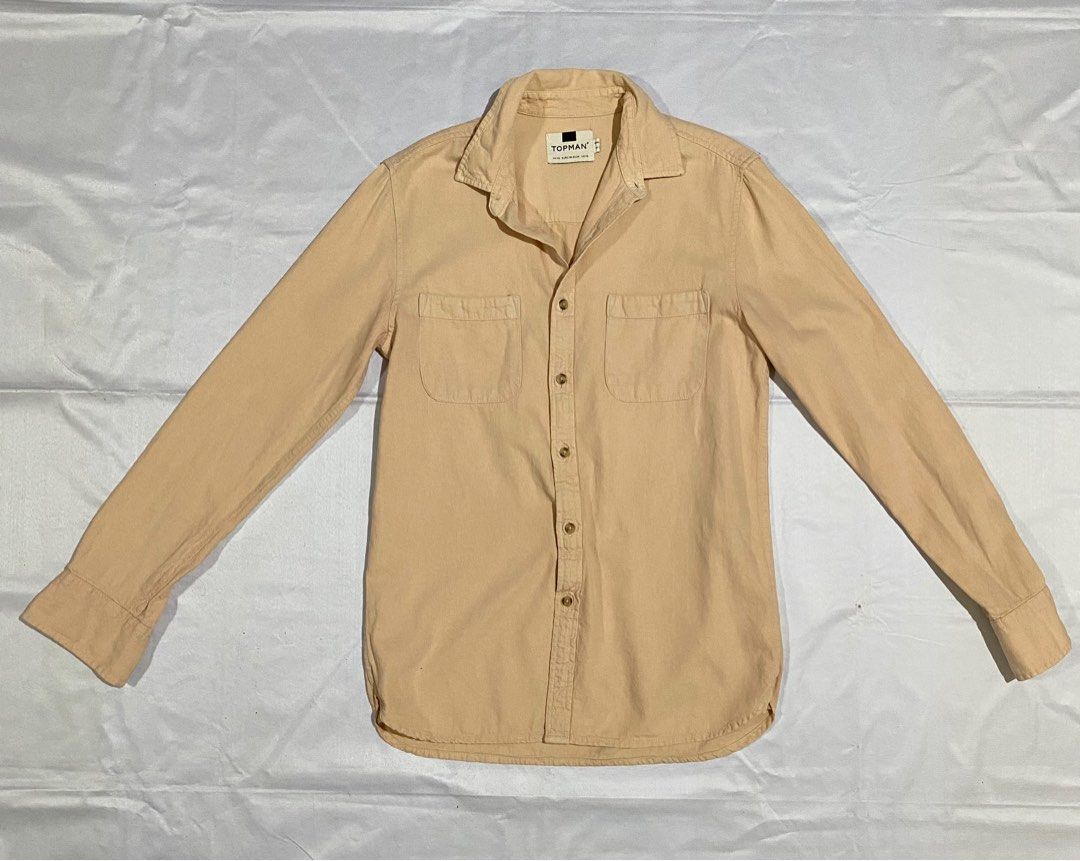 Topman Beige Long Sleeve Shirt (Category: Tshirts & Polo Shirts ) located in Calamba. Submitted by joeru15 (Listing ID 1405065158, Image 1). Description: Topman Beige Long Sleeves Overshirt Size: XS Price: 400 + SF c/o buyer Flaws: See pics .