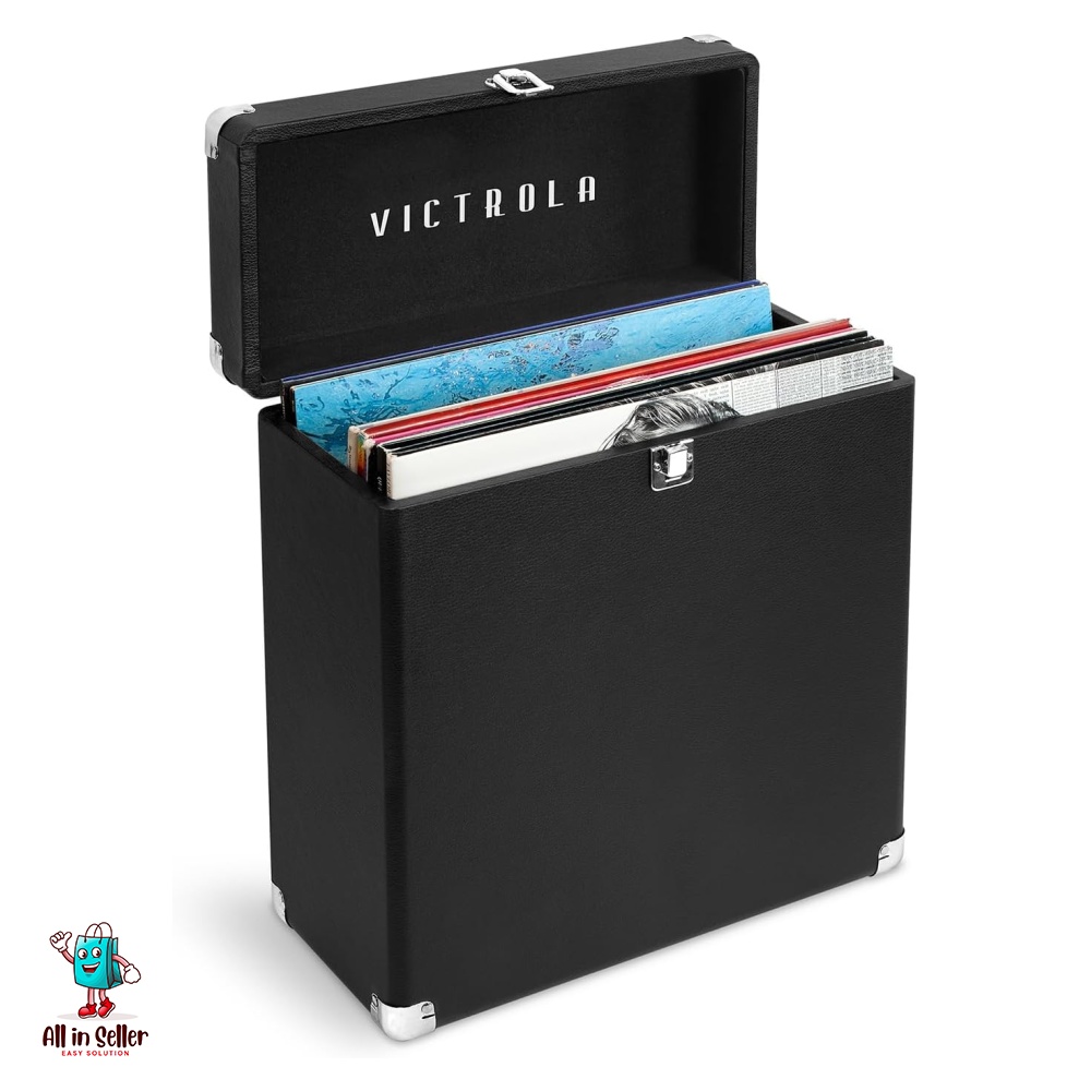 Victrola Vintage Vinyl Record Storage and Carrying Case, Fits all ...