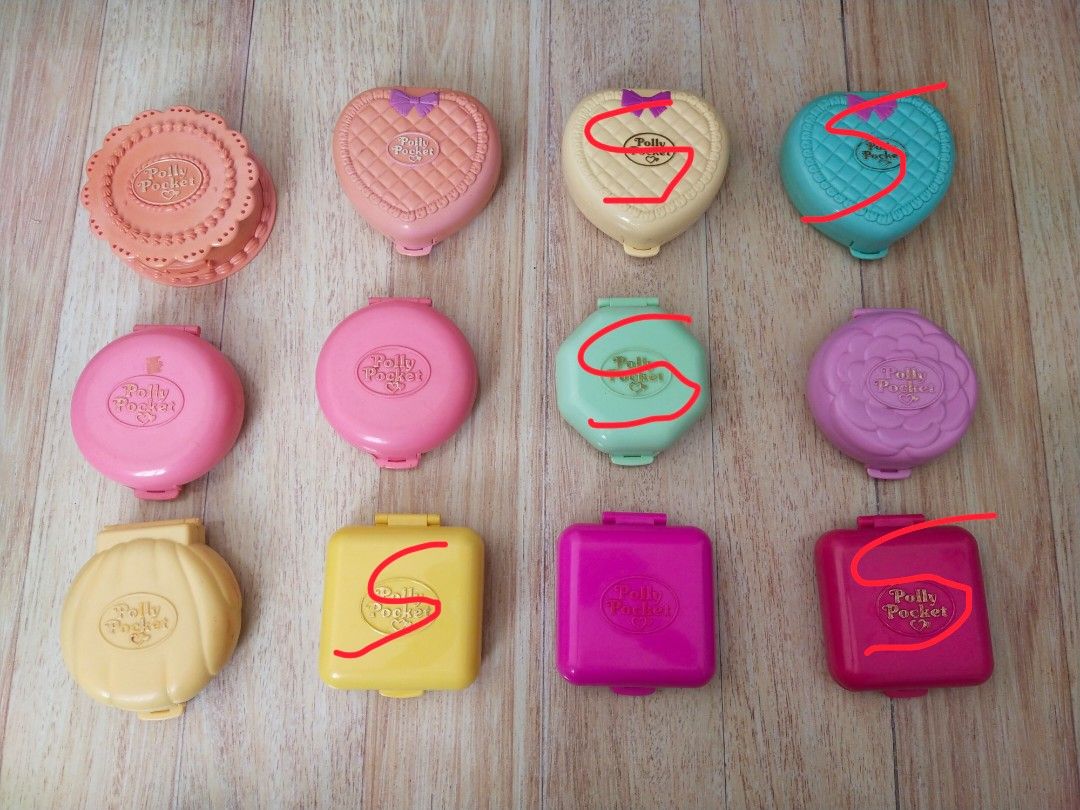 Vintage Polly Pocket Compacts (Category: Kids Toys) located in Imus. Submitted by budget-friendly (Listing ID 1403803483, Image 1). Description: Vintage Polly Pocket compacts! Assorted shapes and colors, including heart, circle, and square designs. Perfect for collectors! Price range: 795- 1195 each Please message for any questions. MOP: Gcash/BPI MOD: Lalamove or J&T from Imus Cavite.