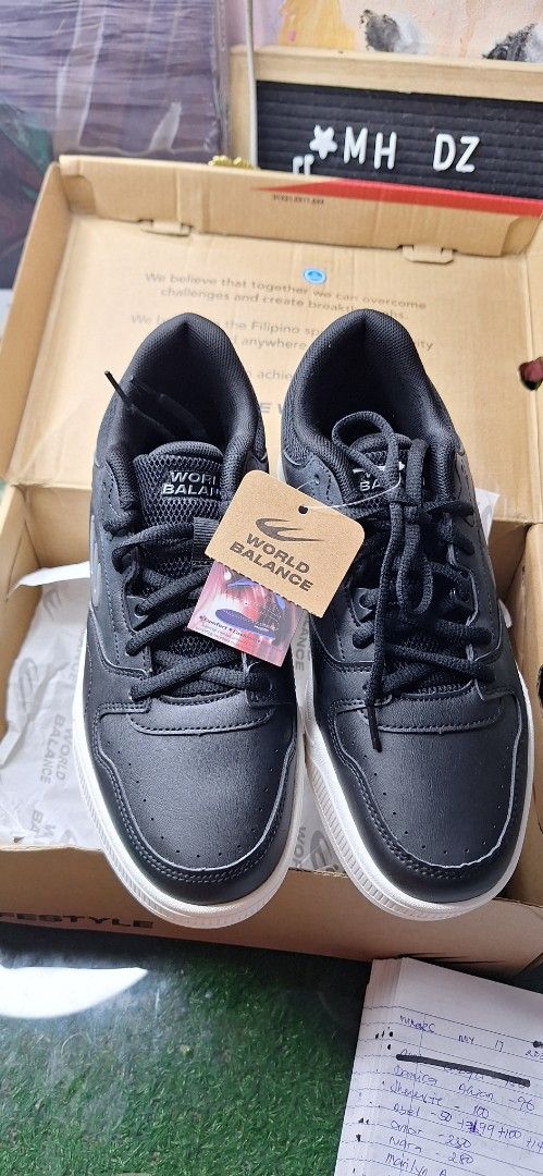 World Balance Briony Sneakers (Category: Sneakers) located in Manila. Submitted by chavezmade78698 (Listing ID 1404965964, Image 2). Description: New World Balance Briony sneakers. Black sneakers with white soles. Comes with original box and tags. The shoes have a classic design with a comfortable fit. Perfect for everyday wear. The soles have a good grip..