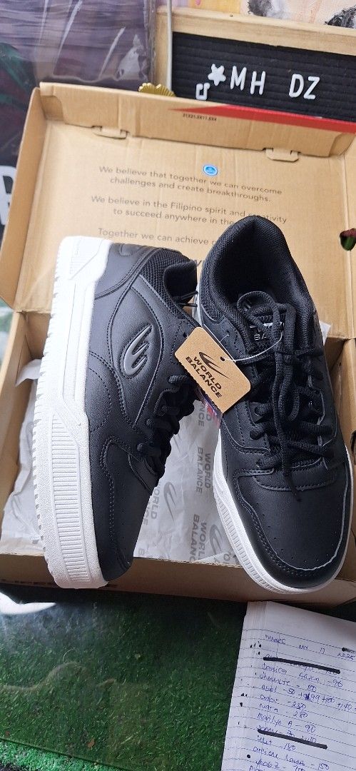 World Balance Briony Sneakers (Category: Sneakers) located in Manila. Submitted by chavezmade78698 (Listing ID 1404965964, Image 3). Description: New World Balance Briony sneakers. Black sneakers with white soles. Comes with original box and tags. The shoes have a classic design with a comfortable fit. Perfect for everyday wear. The soles have a good grip..