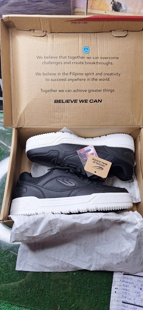World Balance Briony Sneakers (Category: Sneakers) located in Manila. Submitted by chavezmade78698 (Listing ID 1404965964, Image 1). Description: New World Balance Briony sneakers. Black sneakers with white soles. Comes with original box and tags. The shoes have a classic design with a comfortable fit. Perfect for everyday wear. The soles have a good grip..