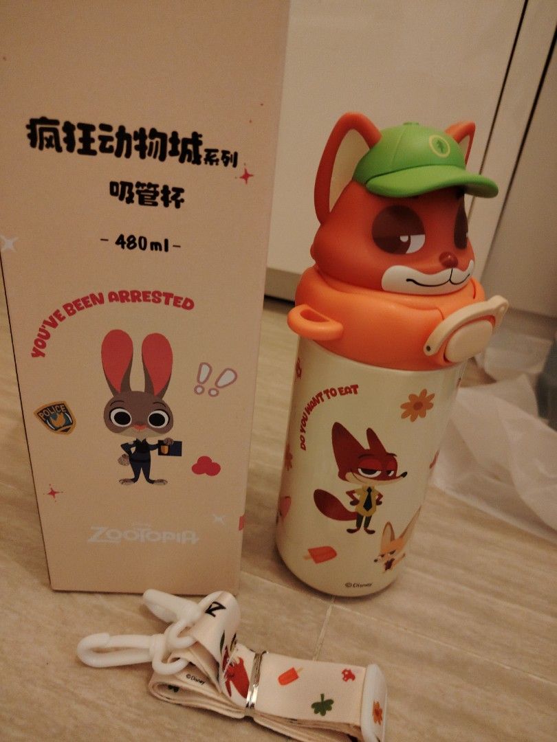 Zootopia 瘋狂動物城 吸管杯, 傢俬＆家居, 廚具和餐具, 廚水杯、水壺 - Carousell