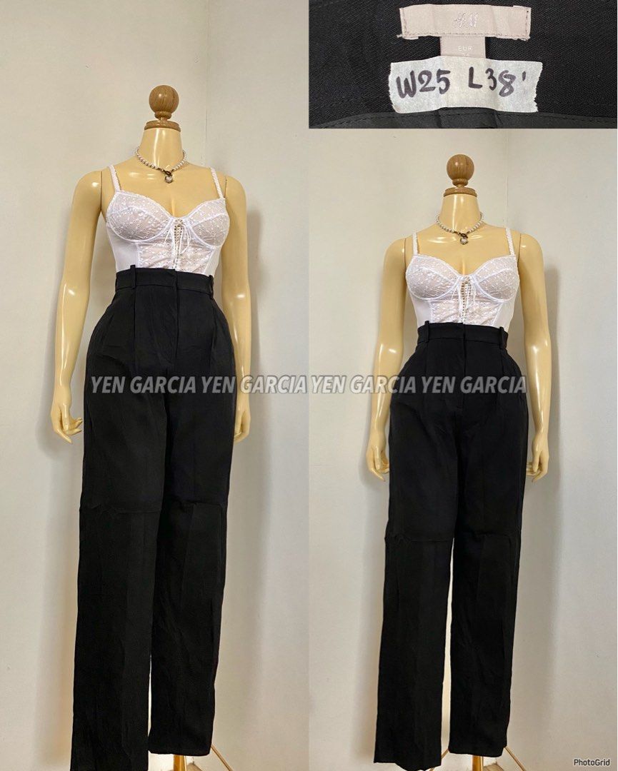 Black High-Waisted Pants W25 L38 (Category: Jeans) located in Naga. Submitted by jamilaph (Listing ID 1401774047, Image 1). Description: - Black high-waisted pants - Straight leg design - Size: W25, L38 - Solid black color - Classic and versatile style.
