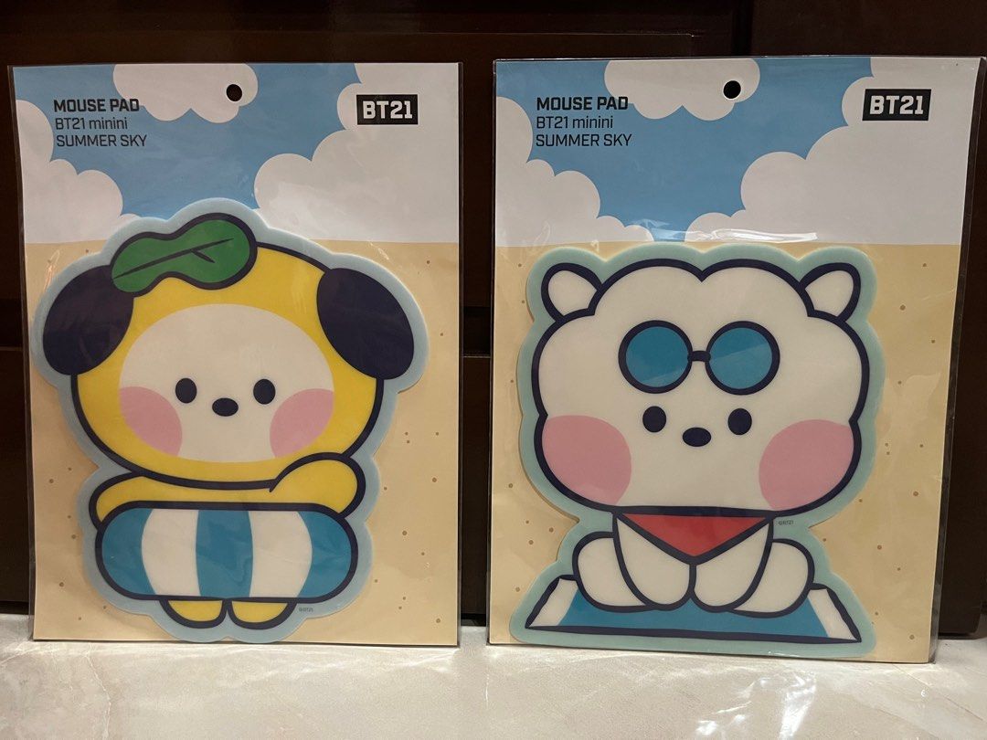 BT21 Minini Summer Sky Mouse Pad (Category: Mouse & Mousepads) located in San Pablo. Submitted by roseperez (Listing ID 1401744565, Image 1). Description: - BT21 Minini Summer Sky Mouse Pad - Features adorable Minini characters - Brand new condition - Perfect for any BT21 fan - Adds a touch of fun to your desk Available: Chimmy RJ.