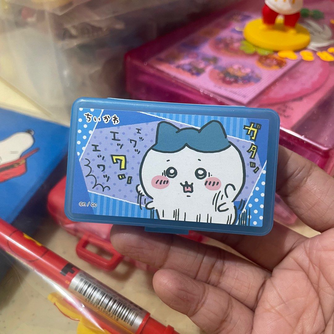 Chikawa Miniature Box with Stickers (Category: Designer & Blind Box Toys) located in Butuan. Submitted by paperlueur (Listing ID 1401799608, Image 1). Description: - Chikawa miniature box - Blue box design - Features a Chikawa character - Includes a strip of Chikawa-themed stickers - Ideal for storing small items or stickers.