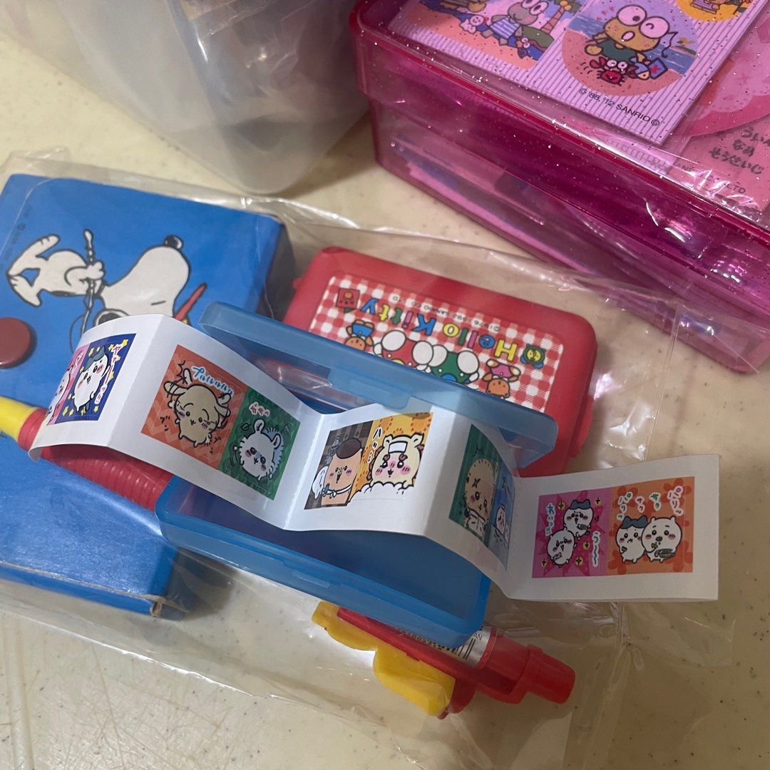 Chikawa Miniature Box with Stickers (Category: Designer & Blind Box Toys) located in Butuan. Submitted by paperlueur (Listing ID 1401799608, Image 2). Description: - Chikawa miniature box - Blue box design - Features a Chikawa character - Includes a strip of Chikawa-themed stickers - Ideal for storing small items or stickers.