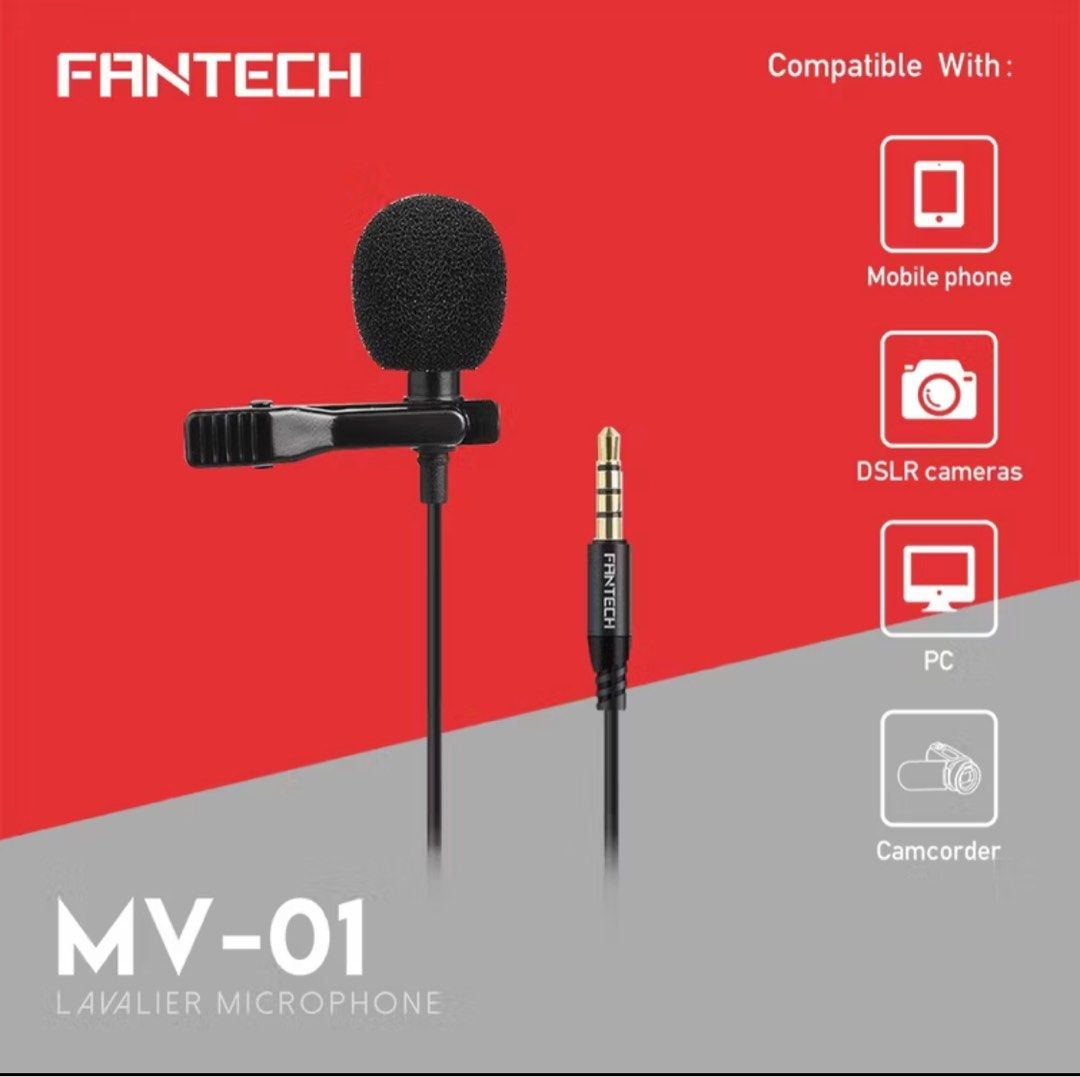 Fantech MV-01 Lavalier Microphone for Phone, Laptop (Category: Microphones) located in Mandaluyong City. Submitted by carbonarugh (Listing ID 1401730281, Image 2). Description: Fantech MV01 Lavalier Microphone for Phone, Laptop, & PC (Noise Reduction) P150 *used saglit lang since di na naka-wfh *no issue, fully working tinest ko ulit sa phone ko at laptop yung hard case nya lang may ngatngat ng cat ko 🥹 COMPATIBLE WITH: Mobile Phone DSLR Cameras
