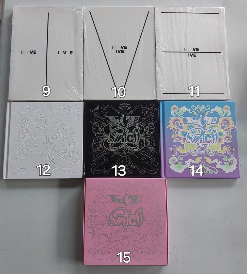 IVE Albums Unsealed (Category: CDs & DVDs) located in Bocaue. Submitted by seowha (Listing ID 1401852959, Image 2). Description: IVE Albums Unsealed - 100 php each - Inclusions are random - No pic - Onhand and ready to ship - All albums are available unless stated sold on **description** ❌️ - 2, 4, 6, 7, 8, 14, 15, 18 Dm me if you have questions ^^ Loc: luzon Mod: jnt (sf c/o buyer).