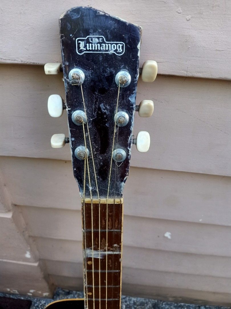 Lumanog guitar (Category: Musical Instruments) located in Las Pinas. Submitted by the_recycle_shop (Listing ID 1401790092, Image 2). Description: Usable condition for beginners With signs of usage and repair Selling as is .