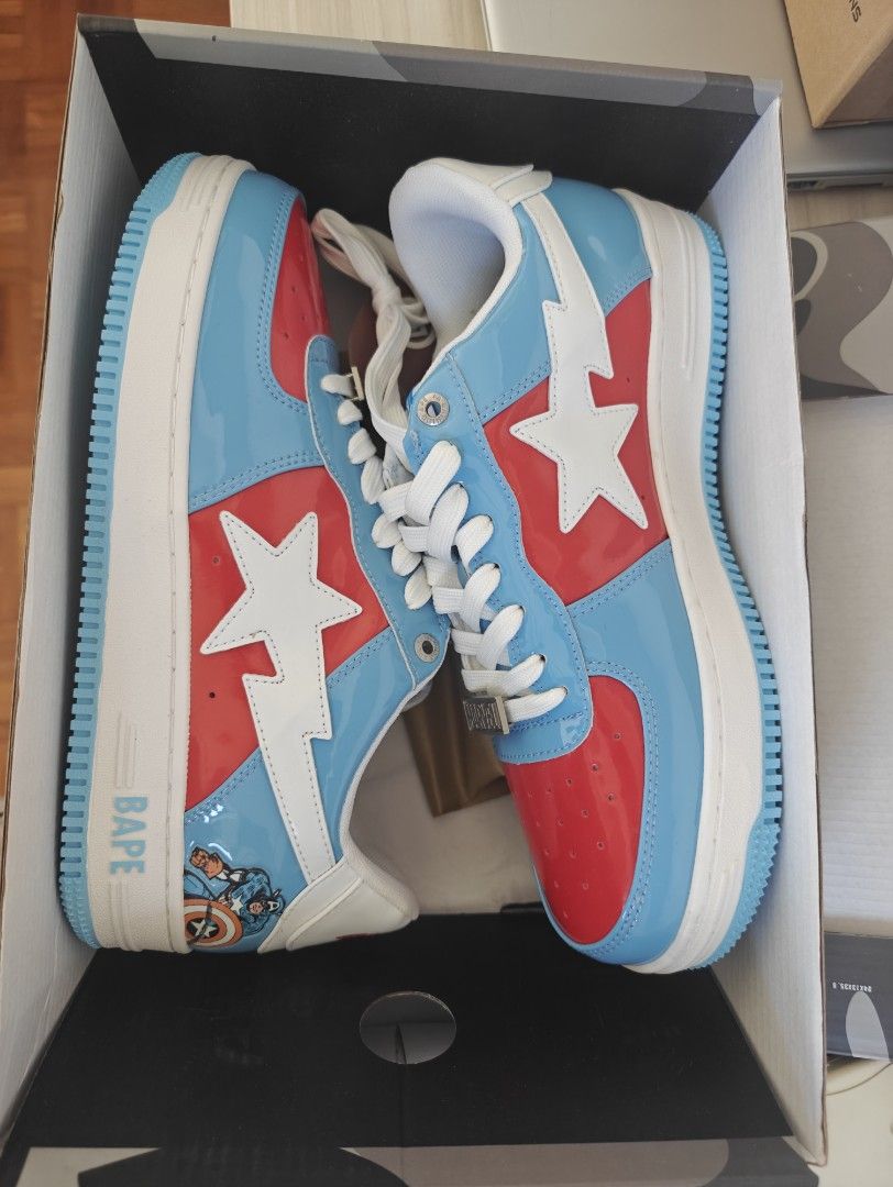 Marvel x BAPE Bapesta 'Captain America', Luxury, Sneakers & Footwear on ...