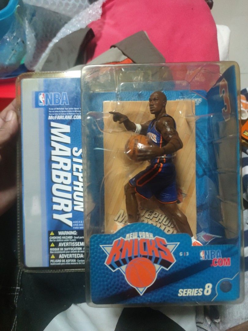 McFarlane NBA Series 8 Stephon Marbury Action Figure (Category: Figurines & Statues) located in Quezon City. Submitted by gwift (Listing ID 1401887502, Image 1). Description: Posted price is last price, will not entertain any further last price inquiries get more than 1 figure, less 100 for each, next figure. - McFarlane NBA Series 8 Stephon Marbury action figure. - Brand new in original packaging. - Features the New York Knicks logo. - Packaging