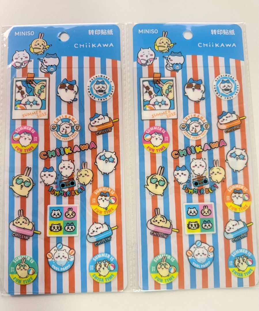 [Last piece remaining] Miniso Chiikawa Summer Day Series Sticker Pack ...
